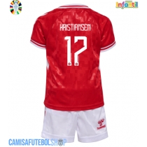 Camisa de time de futebol Dinamarca Victor Kristiansen #17 Replicas 1º Equipamento Infantil Europeu 2024 Manga Curta (+ Calças curtas)